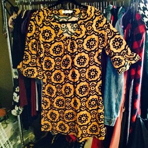 Black & Mustard Geo Notch Neck Sweater Dress